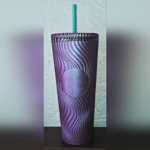 Starbucks 24oz Purple Tumbler with Teal Straw